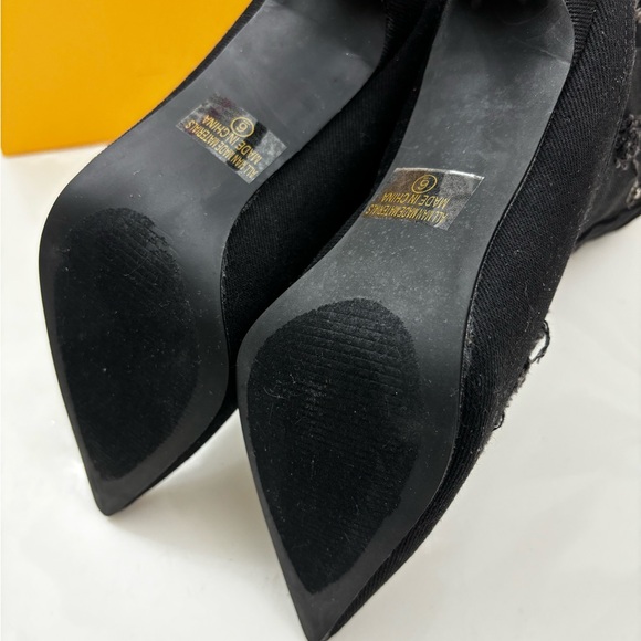 Pandora Ripped Denim Bootie
Black
NWB 
Size 6
4” Heel
6” Heel to Top - Picture 5 of 6